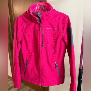 Free Country Peak Performance Vibrant Pink Ski Jacket…size S. Detachable Hood